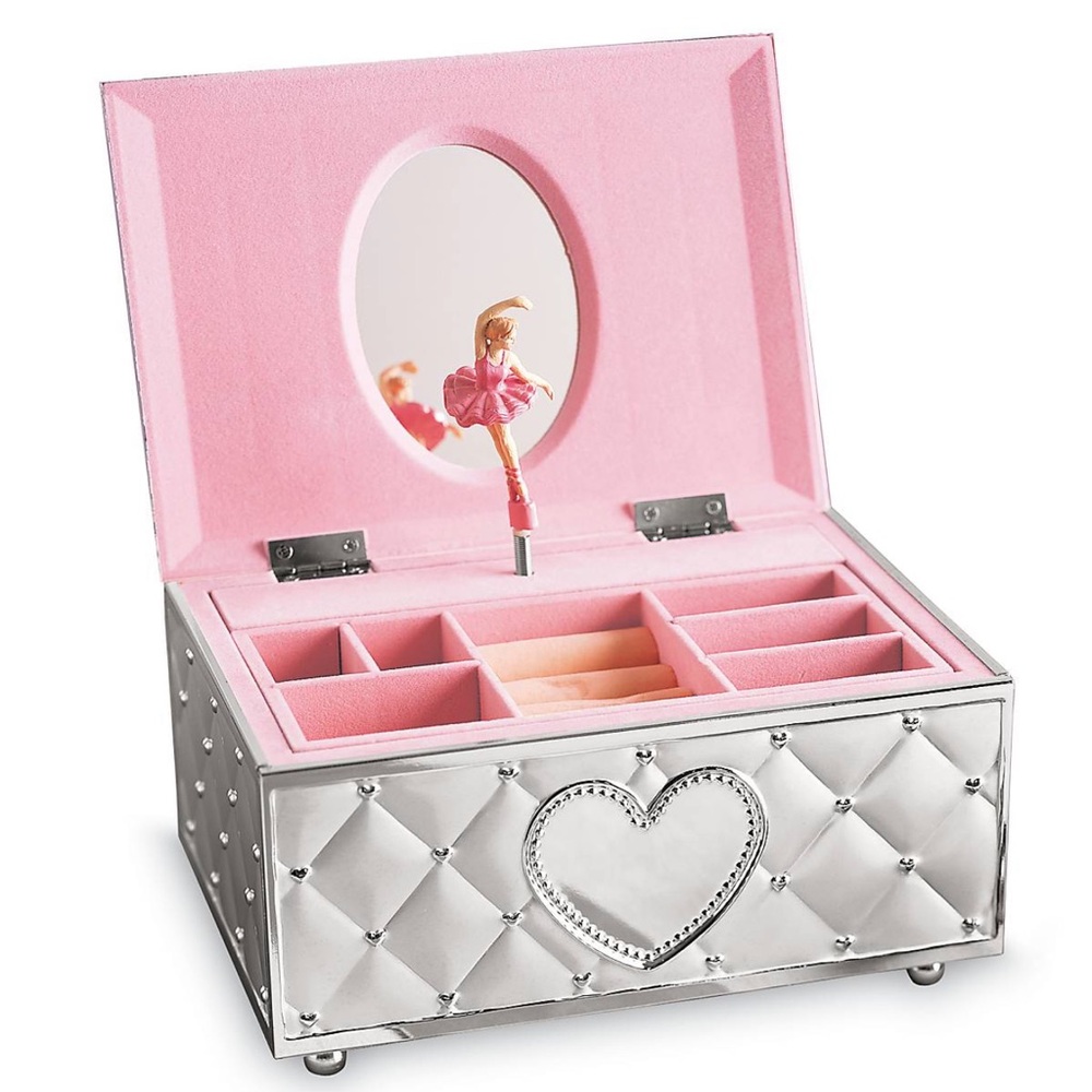 Lenox Silver and Pink Jewelry Box with Heart Design